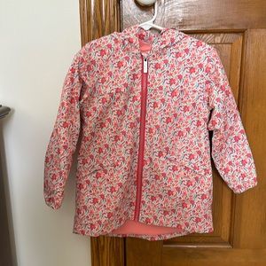 EUC Hatley Girls Sz 5 Floral Waterproof Raincoat